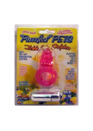 Purrrfect Pets Tickle Me Dolphin Cockring Silicone Magenta