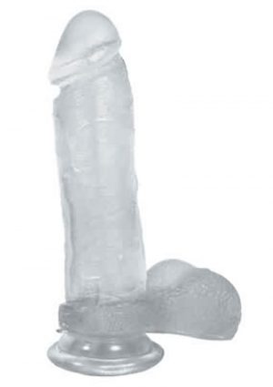 Crystal Jellies Ballsy Cock Silagel 8 Inch Clear