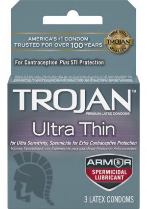 Trojan Ultra Thin Armor Spermicide Condom 3 Pack