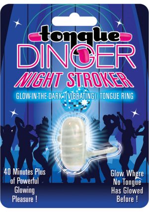 Tongue Dinger Night Stroker Vibrating Silicone Tongue Ring Glow In The Dark