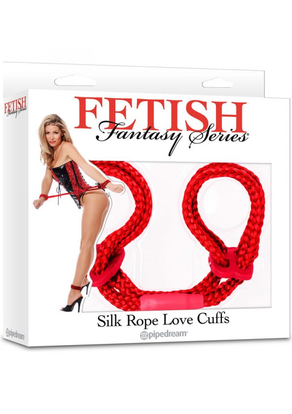 Fetish Fantasy Silk Rope Love Cuffs Red