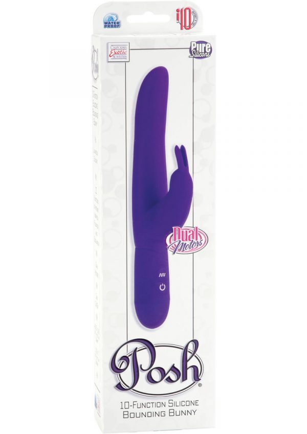 Bounding Bunny Dual Motor Silicone Vibrator Waterproof Purple