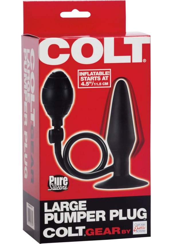 Colt Large Pumper Plug Silicone Inflatable Butt Plug Black