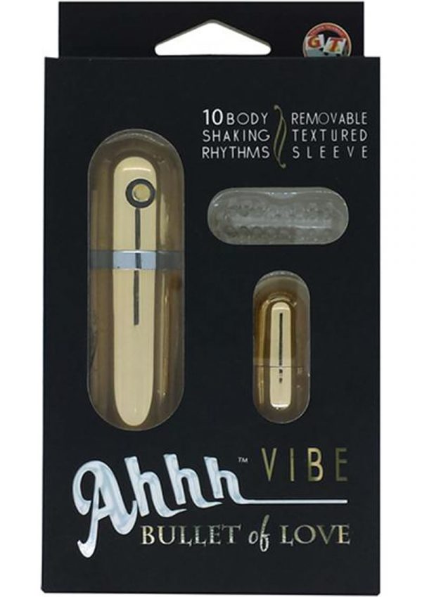 Ahh Vibe Bullet Of Love Wired Remote Control Bullet Gold