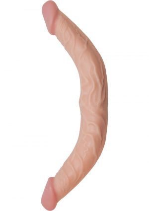 All American Whopper Curved Double Dong Waterproof Flesh 13 Inch