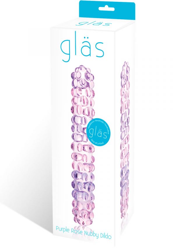 Glas Purple Rose Nubby Dildo