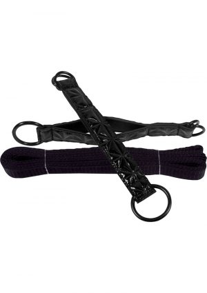 Sinful Black Vinyl Bed Restraint Straps Black