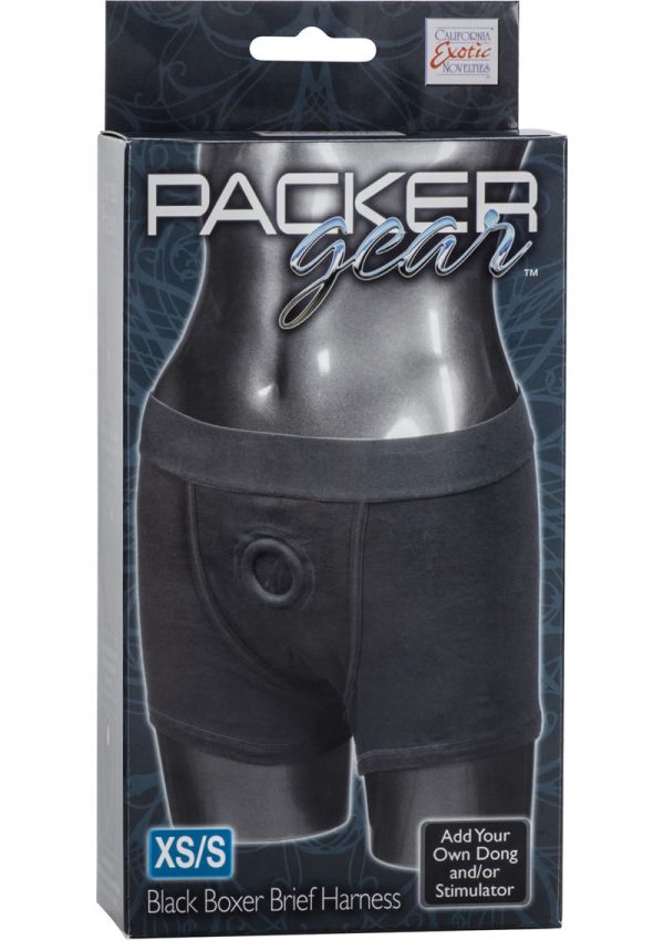 Packer Gear Boxer Brief Harness Black Xtra Small/Small