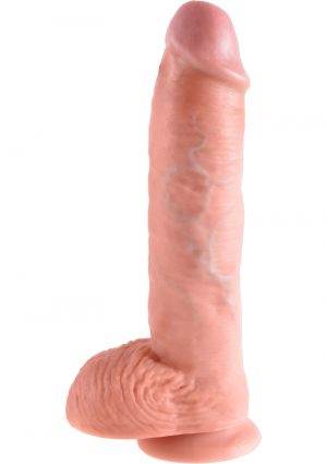 King Cock Realistic Dildo With Balls Flesh 10 Inch