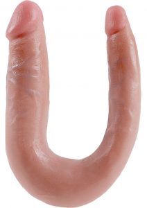 King Cock U-Shaped Small Double Trouble Dildo Flesh