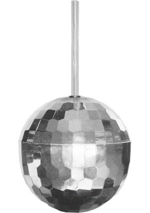 Disco Ball Plastic Cup With Straw Holds 12 Ounce