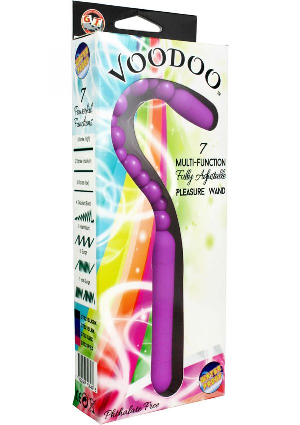 Voodoo 7 Multi Function Fully Adjustable Pleasure Wand Vibrator Waterproof Lavender