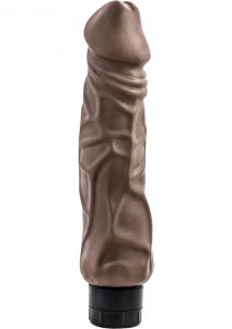 X5 Hard On Vibrating Realistic Dildo Brown Waterproof 9 Inch