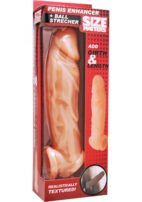 Size Matters Penis Enhancer Ball Stretcher Flesh 8 Inch