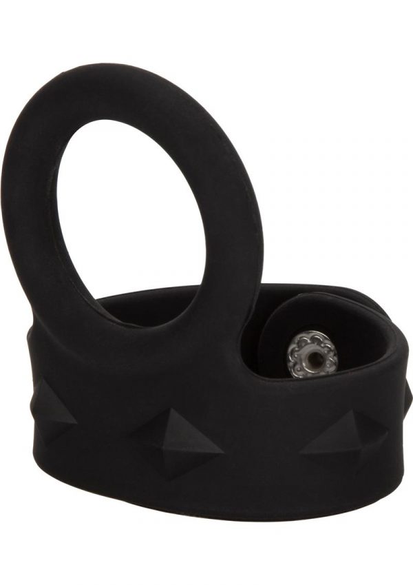 Silicone Tri-Snap Scrotum Support Ring Medium Black