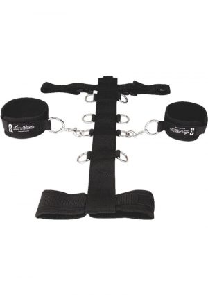 Lux Fetish Adjustable Neck and Wristraint Set 3 Piece Black