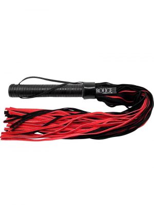 Rouge Suede Flogger With Leather Handle Black and Red