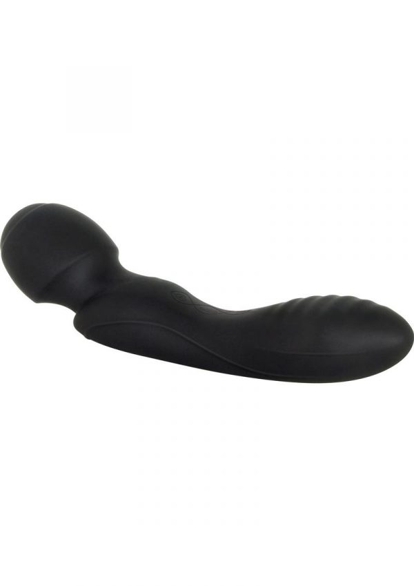 Evolved Wanderlust Silicone Powerful Dual Sided Rechargeable Wand Waterproof Black