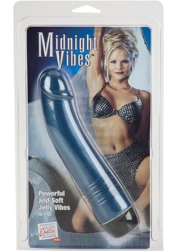 Midnight Vibes Jelly Realistic G-Spot Vibrator Blue 6.5 Inch