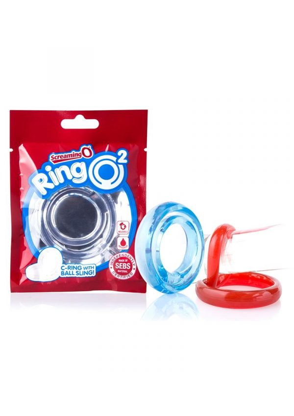 RingO 2 Stretchy Cock Ring With Testicle Sling Clear