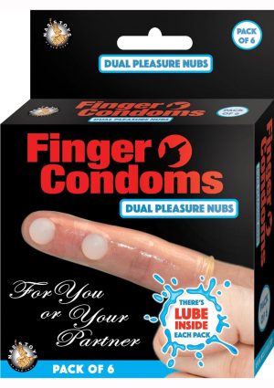 Finger Condoms Dual Pleasure Nubs 6 Each Per Pack