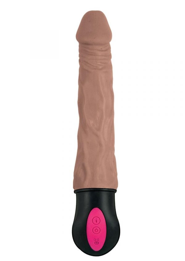 Natural Realskin Hot Cock 1 Dildo Waterproof Brown 7 Inch