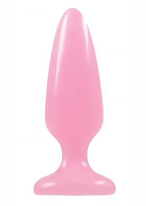 Firefly Pleasure Plug Medium 5in Glow In The Dark Pink Non-Vibrating Anal Plug