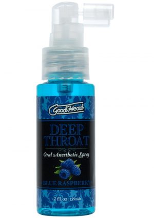 GoodHead Deep Throat Oral Anesthetic Spray Blue Raspberry 2 Ounce