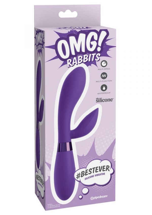 OMG Rabbits Bestever Silicone Multi Speed Waterproof Vibrator Purple