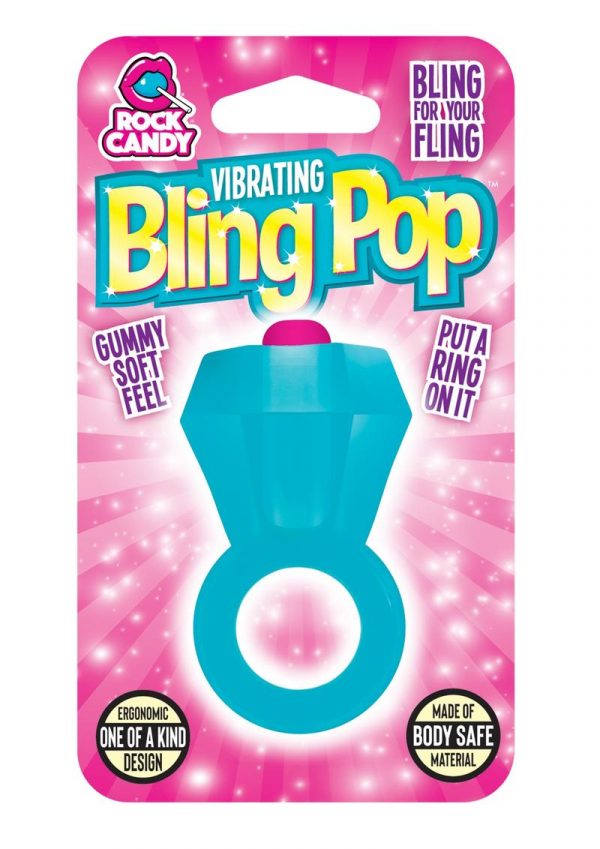 Rock Candy Vibrating Bling Pop Cock Ring Blue