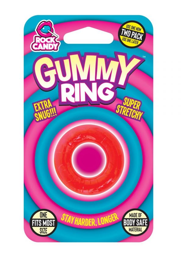 Rock Candy Gummy Ring Cock Ring One Size Fits Most Red