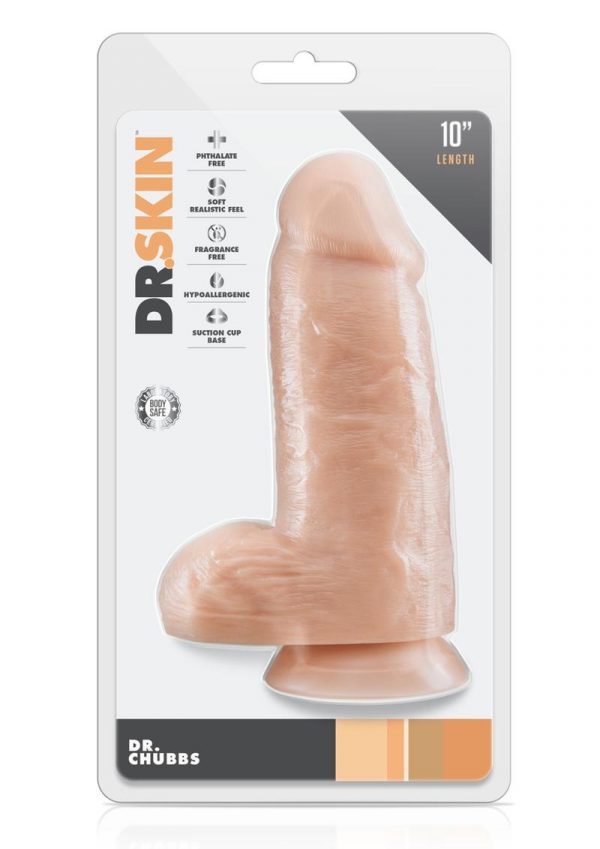 Dr Skin Dr Chubbs Non Vibrating Dildo 10 Inch Flesh