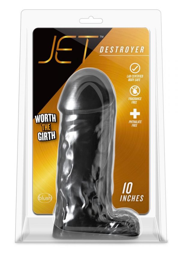 Jet Destroyer 10 Inch Dildo Non Vibrating Black