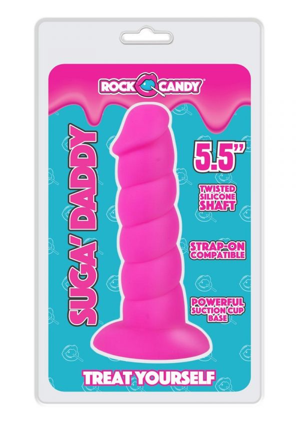 Rock Candy Suga Daddy 5.5 Dildo Non Vibrating Suction Cup Base Pink