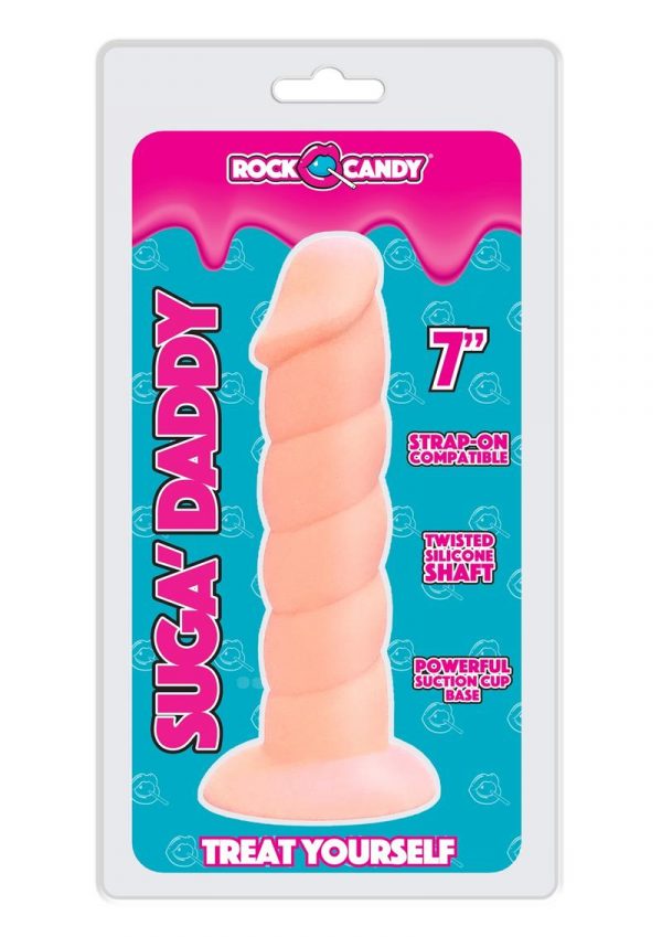 Rock Candy Suga Daddy 7 Dildo Non Vibrating suction Cup Base Flesh