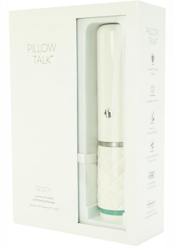 Pillow Talk Feisty Silicone Thrusting andamp; Vibrating Massager - Teal