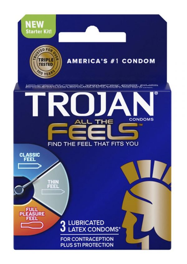 Trojan All The Feels Latex Lubricated Condoms 3 Pack