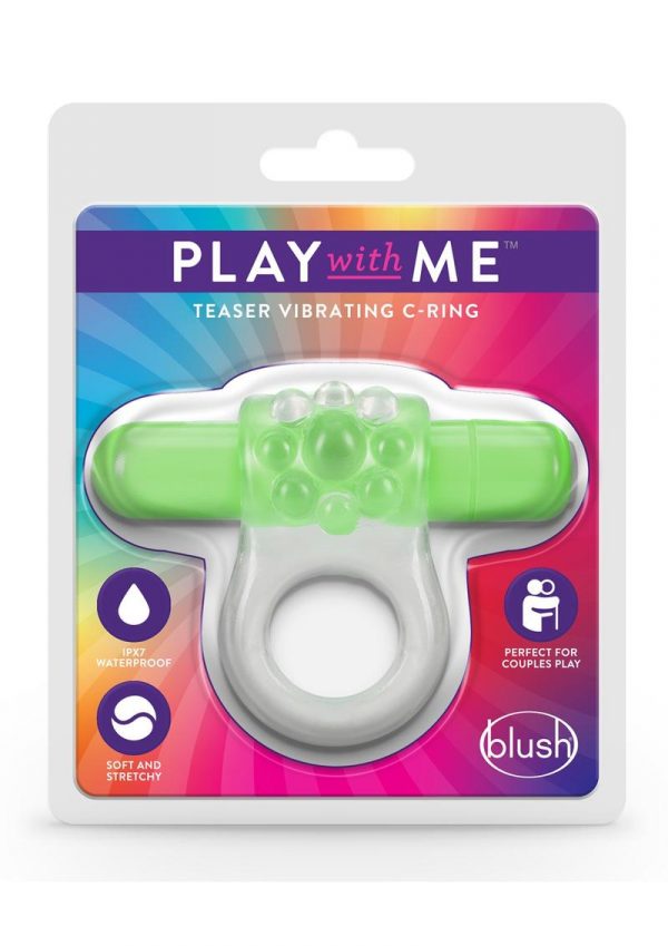 Play With Me Teaser Vibrating Cock Ring - Green