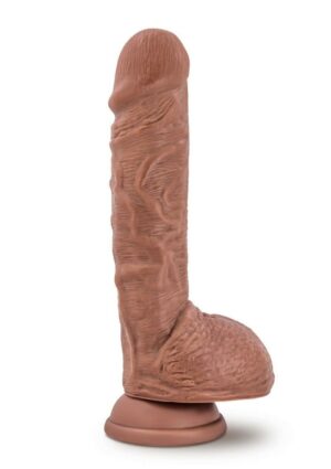 Au Naturel Big Billy Dual Dense Dildo with Balls 9in - Caramel