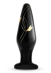 Secret Kisses Handblown Glass Plug 4.5in - Black/Gold