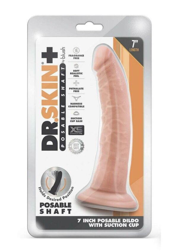 Dr. Skin Plus Posable Dildo 7in - Vanilla