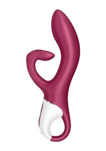 Satisfyer Embrace Me Silicone Rechargeable Vibrator with Clitoral Stimulation - Berry