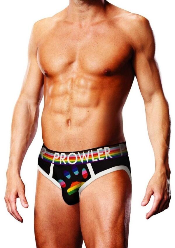 Prowler Black Oversized Paw Brief - Large - Black/Rainbow