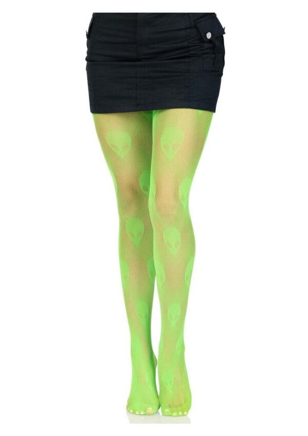 Leg Avenue Alien Net Tights - O/S - Green